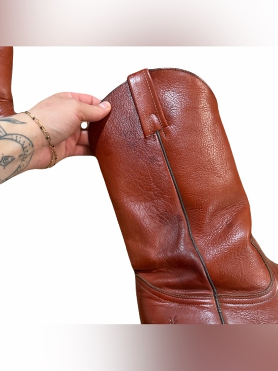 FRYE Vintage Western Mens Boots Cowboy Leather 3811 Cognac Size 11 D USA main image 11